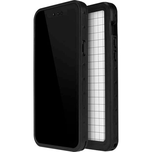 White Grid iPhone 15 Waterproof Case
